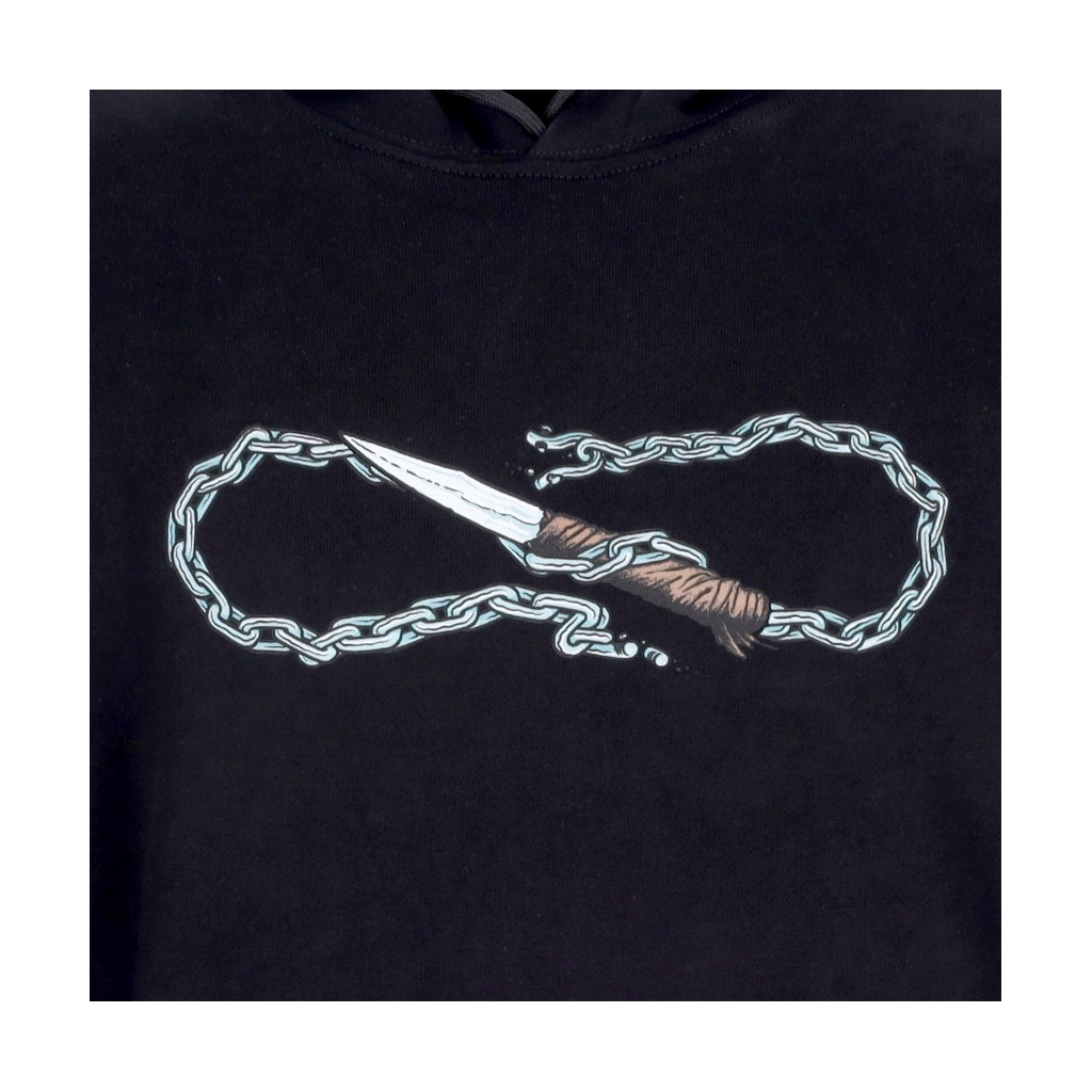 felpa cappuccio uomo logo chain hoodie BLACK