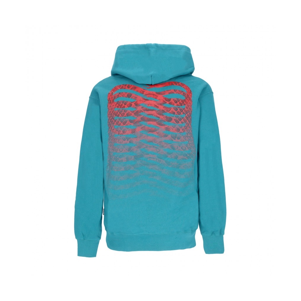 felpa cappuccio uomo ribs skin hoodie PETROL