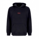 felpa cappuccio uomo ribs skin hoodie BLACK