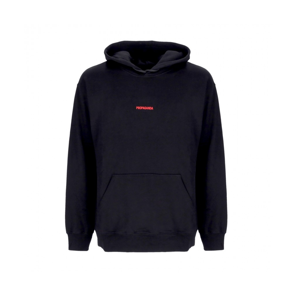 felpa cappuccio uomo ribs skin hoodie BLACK