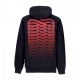 felpa cappuccio uomo ribs skin hoodie BLACK