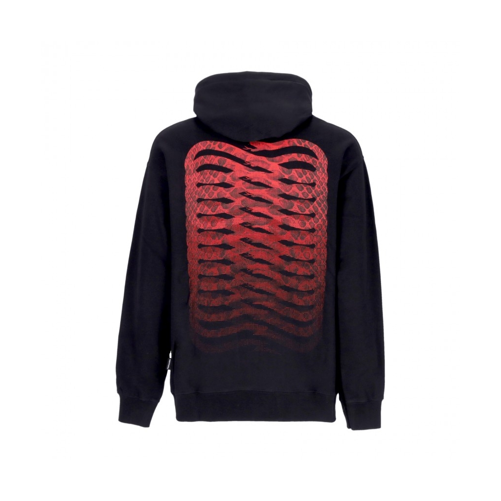 felpa cappuccio uomo ribs skin hoodie BLACK