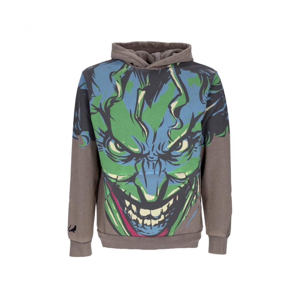 felpa cappuccio uomo joker face hoodie x batman CHARCOAL