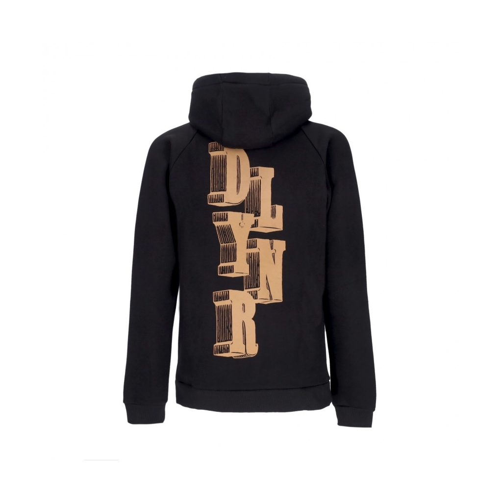 felpa cappuccio uomo letter block hoodie BLACK