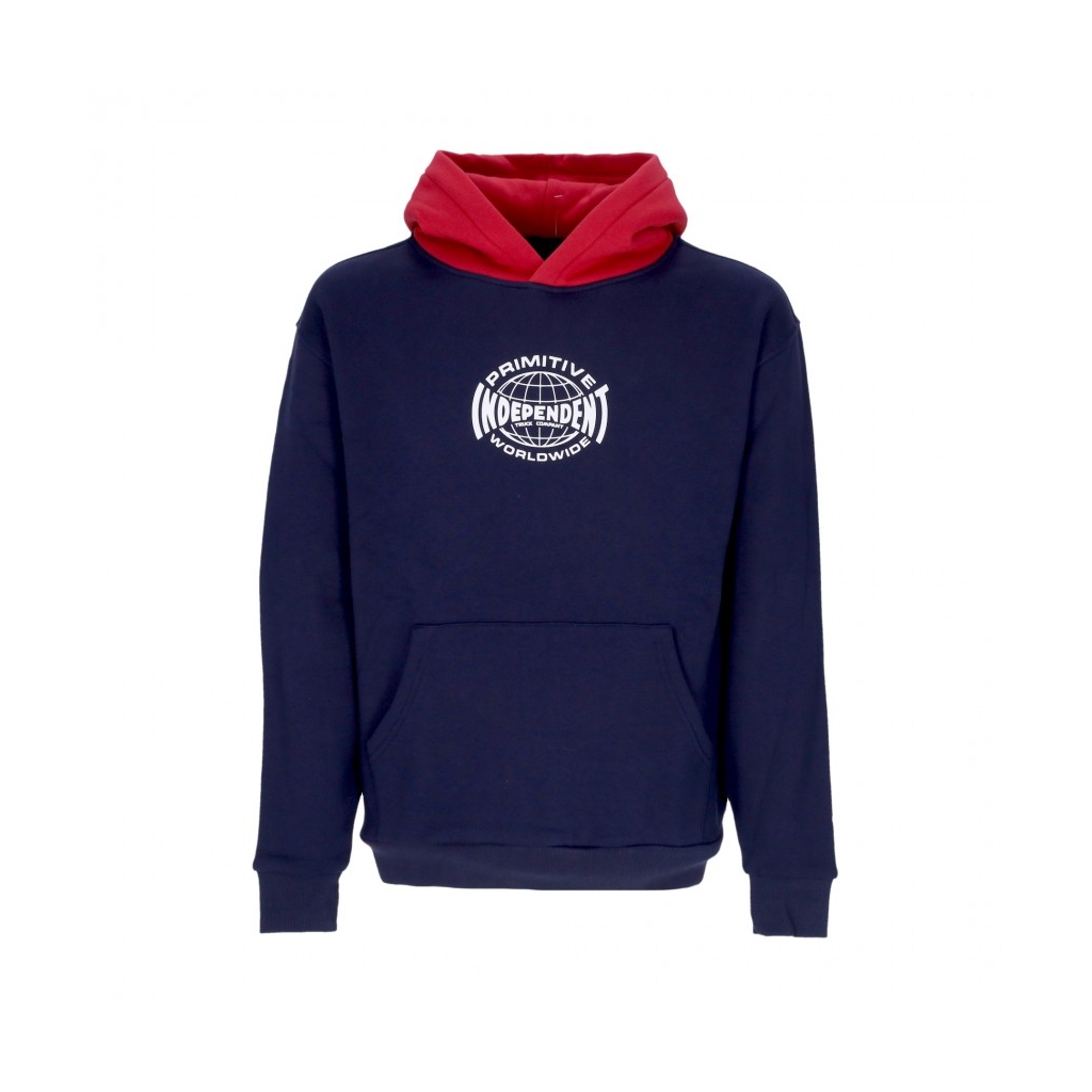 felpa cappuccio uomo global two tone hood x independent NAVY