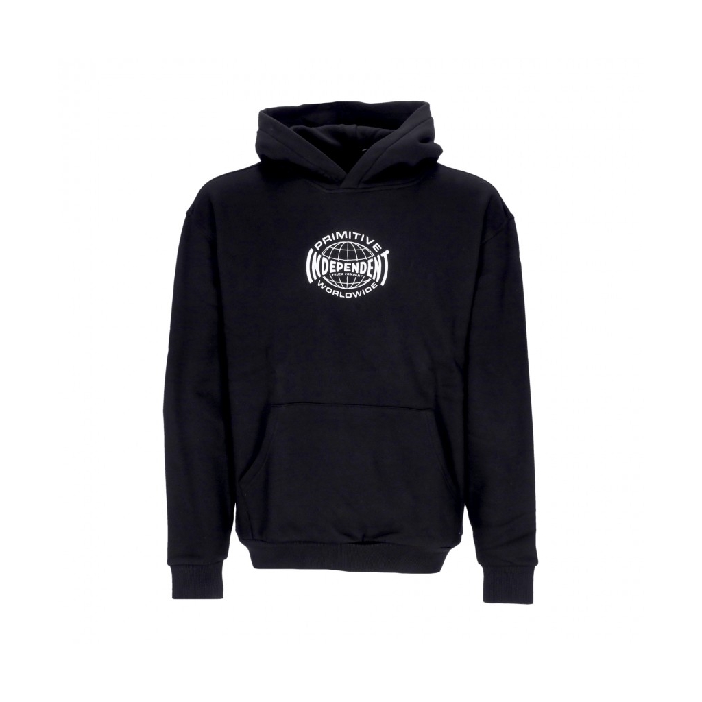 felpa cappuccio uomo global hood x independent BLACK