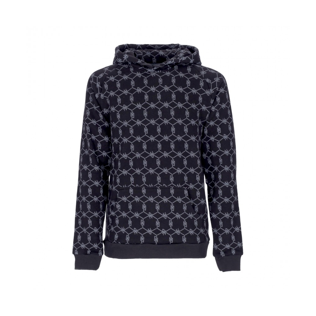 felpa cappuccio uomo monogram hoodie BLACK