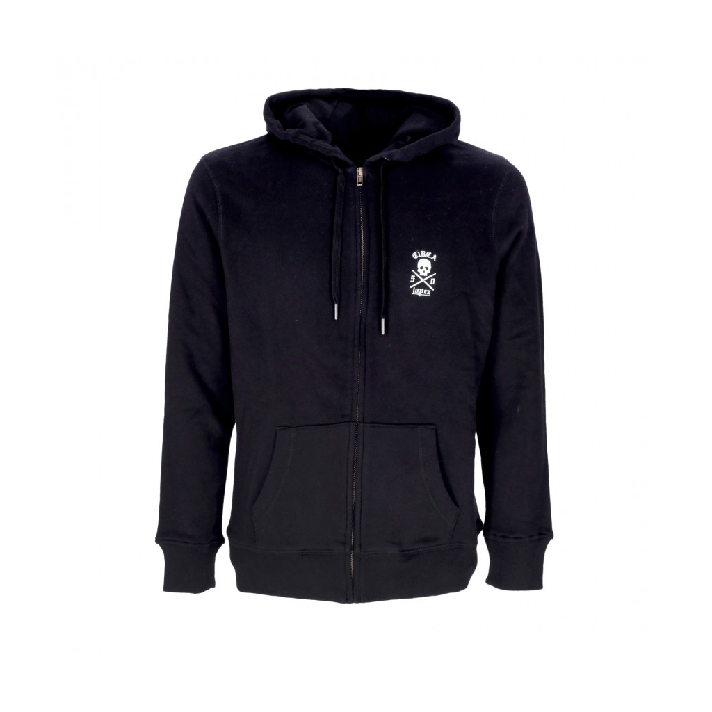 felpa cappuccio zip uomo lopez 50 zip hood BLACK/WHITE