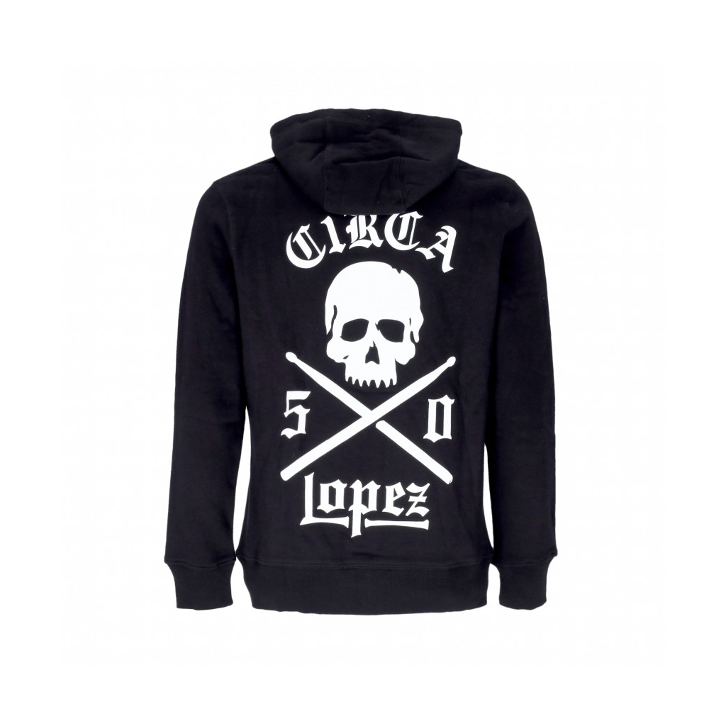 felpa cappuccio zip uomo lopez 50 zip hood BLACK/WHITE