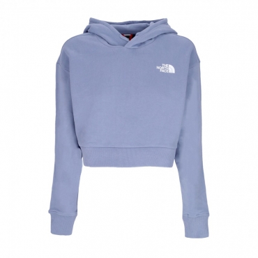 felpa cappuccio corta donna trend crop hoodie FOLK BLUE