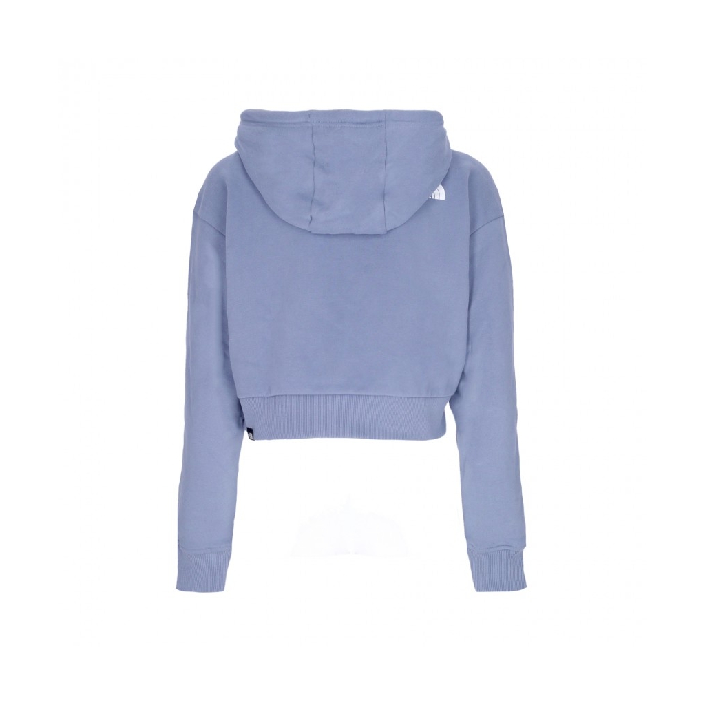 felpa cappuccio corta donna trend crop hoodie FOLK BLUE