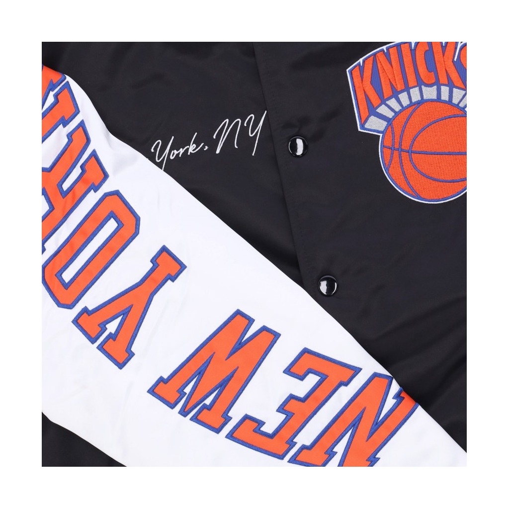 giubbotto bomber uomo nba team origins varsity satin jacket atlhaw  BLACK/WHITE