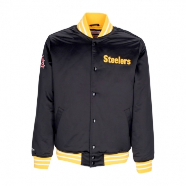 giubbotto bomber uomo nfl team origins varsity satin jacket phieag  BLACK/WHITE