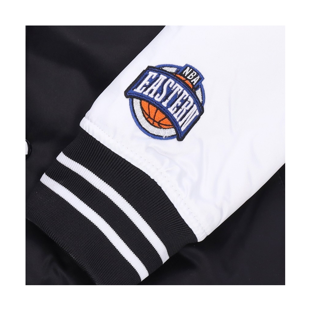 giubbotto bomber uomo nba team origins varsity satin jacket hardwood  classics chahor BLACK/WHITE