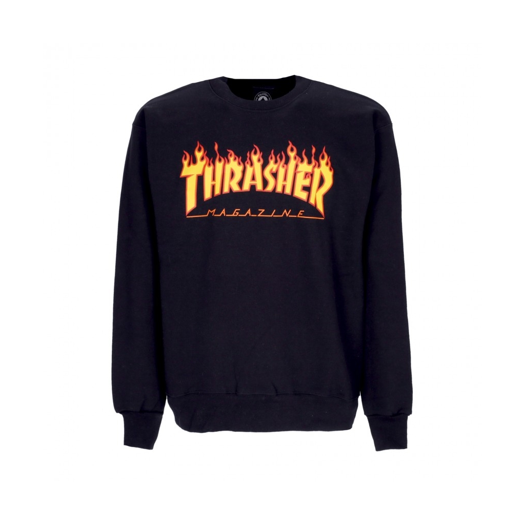 felpa girocollo uomo flame crewneck BLACK/YELLOW