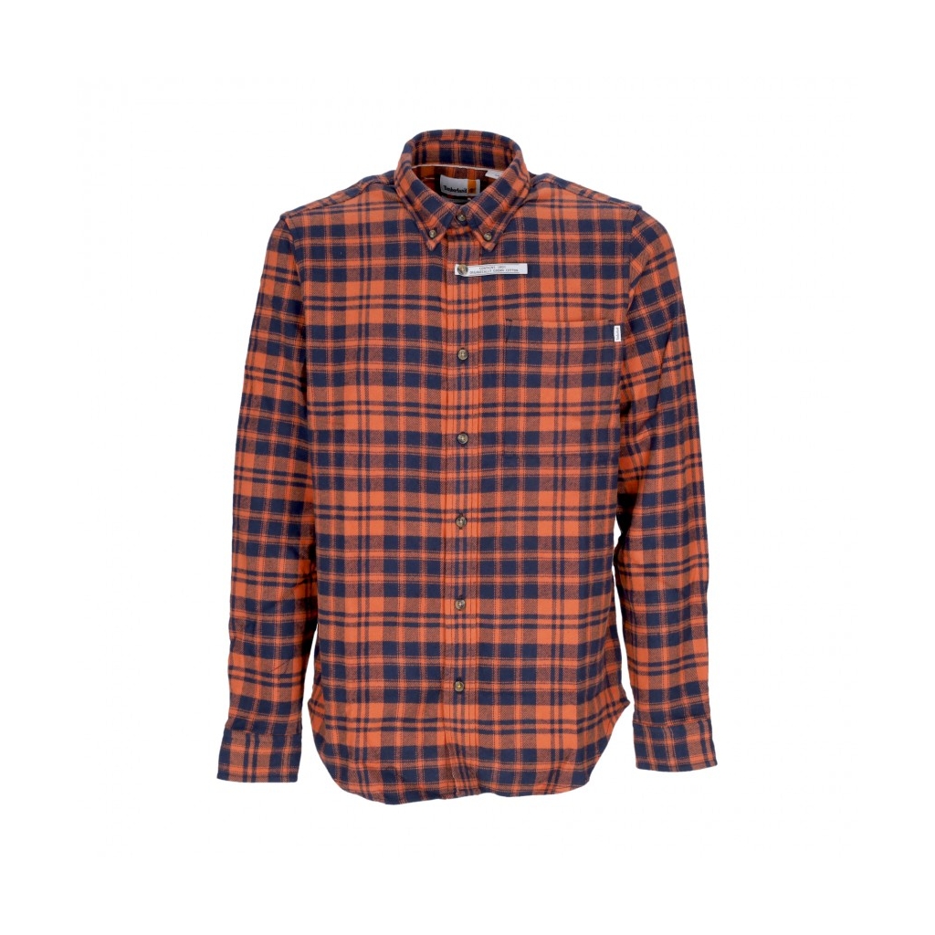 camicia manica lunga uomo heavy flannel l/s check shirt RUST