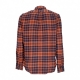 camicia manica lunga uomo heavy flannel l/s check shirt RUST