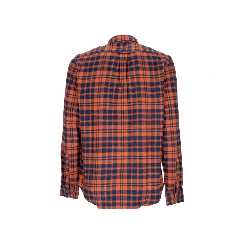 camicia manica lunga uomo heavy flannel l/s check shirt RUST