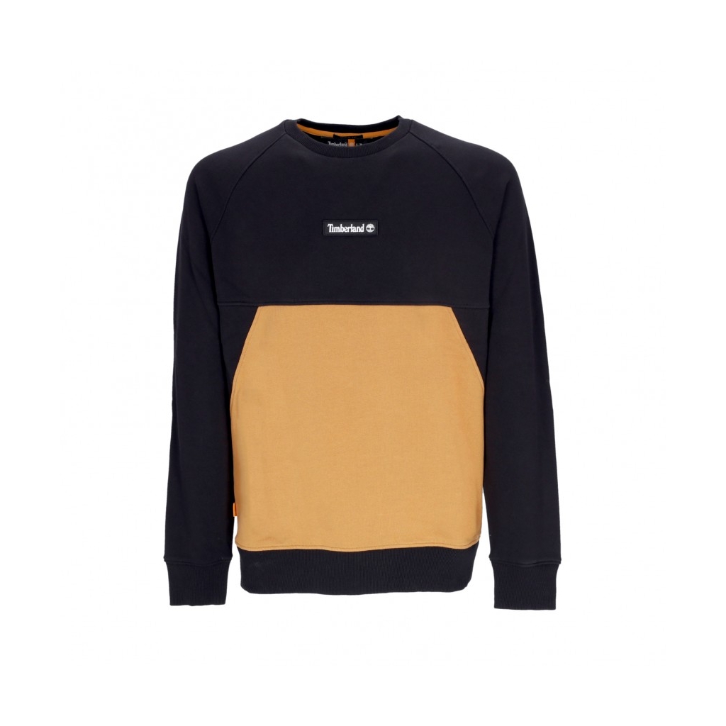 felpa girocollo uomo cut sew crewneck BLACK/WHEAT BOOT