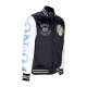 giubbotto bomber uomo ncaa team origins varsity satin jacket unctar BLACK/WHITE