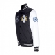 giubbotto bomber uomo ncaa team origins varsity satin jacket unctar BLACK/WHITE