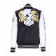 giubbotto bomber uomo ncaa team origins varsity satin jacket unctar BLACK/WHITE