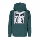 felpa cappuccio uomo eyes icon hood premium fleece DARK CEDAR