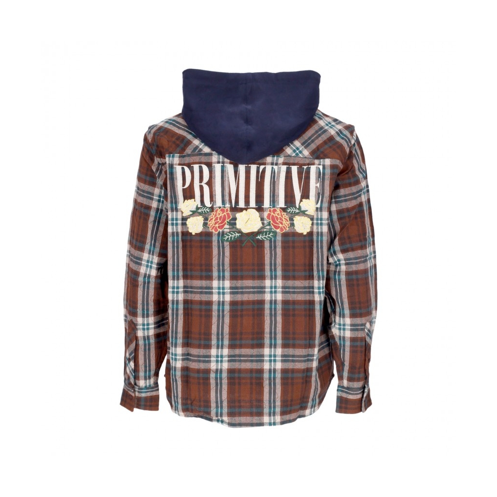 camicia manica lunga cappuccio uomo layne two-fer flannel BROWN