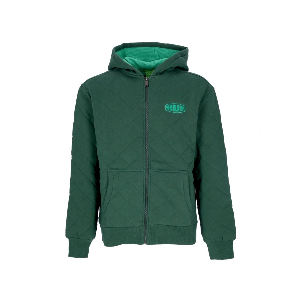 felpa cappuccio zip uomo workman quilted full zip FOREST GREEN