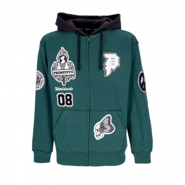 felpa cappuccio zip uomo alumni zip up hoodie GREEN