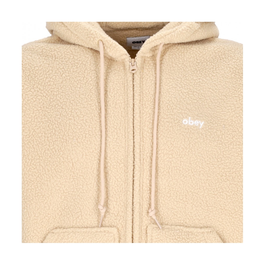 felpa cappuccio zip uomo gaze hood jacket OAT MILK