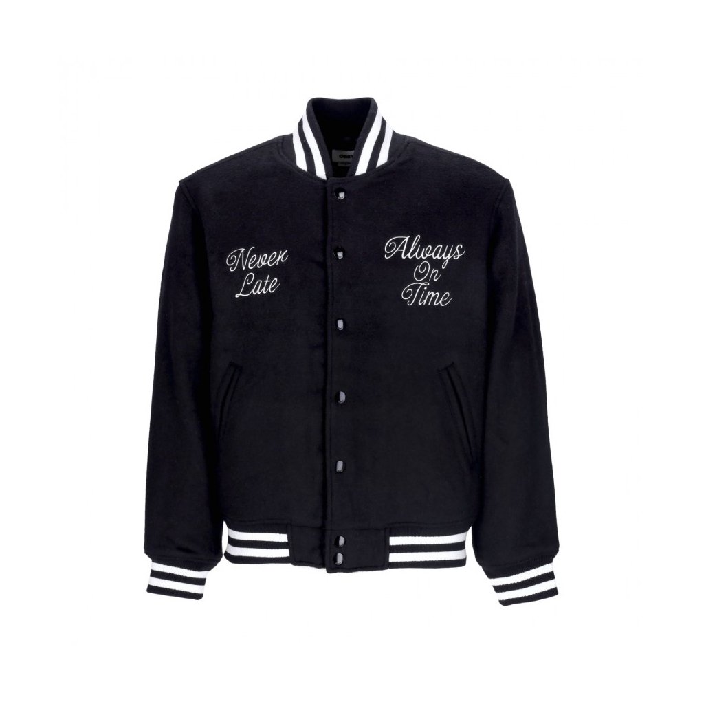 giubbotto college uomo time varsity jacket BLACK