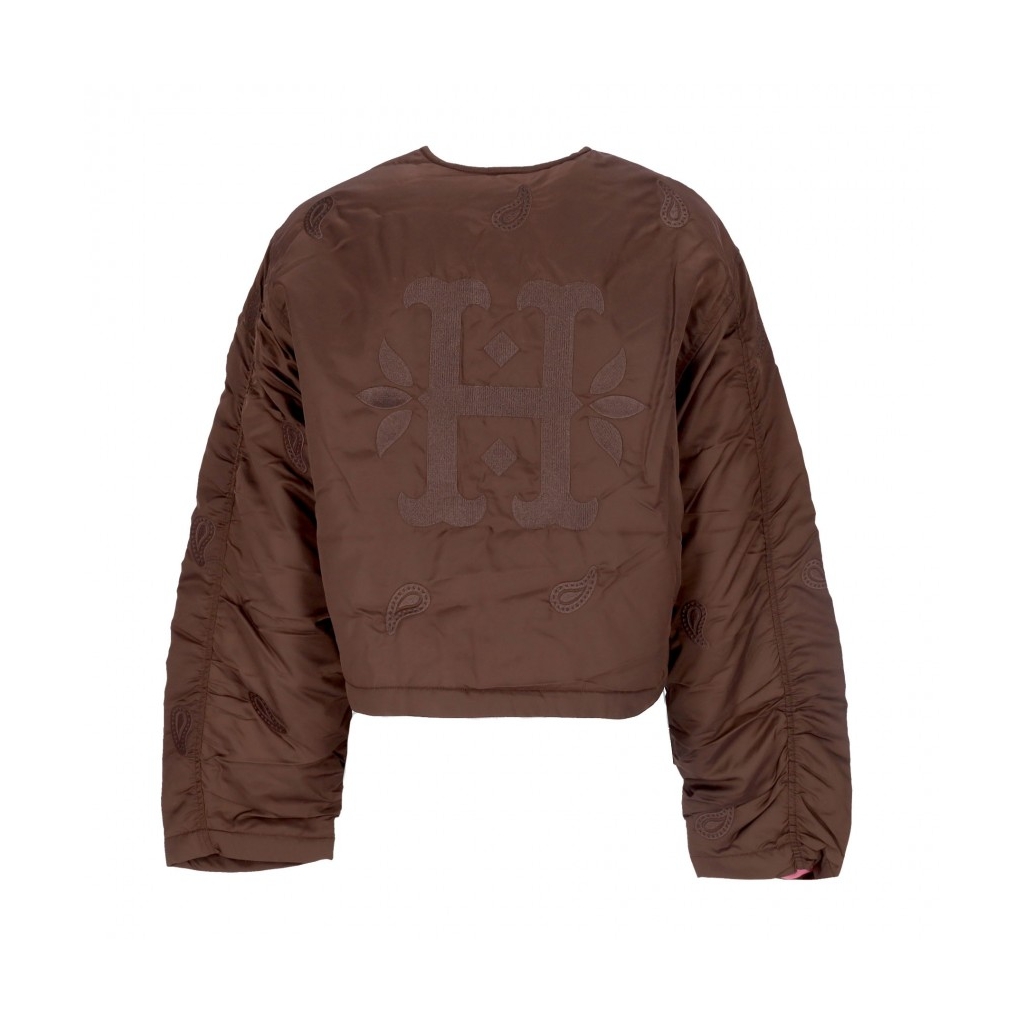 giubbotto corto donna paisley satin bomber BROWN