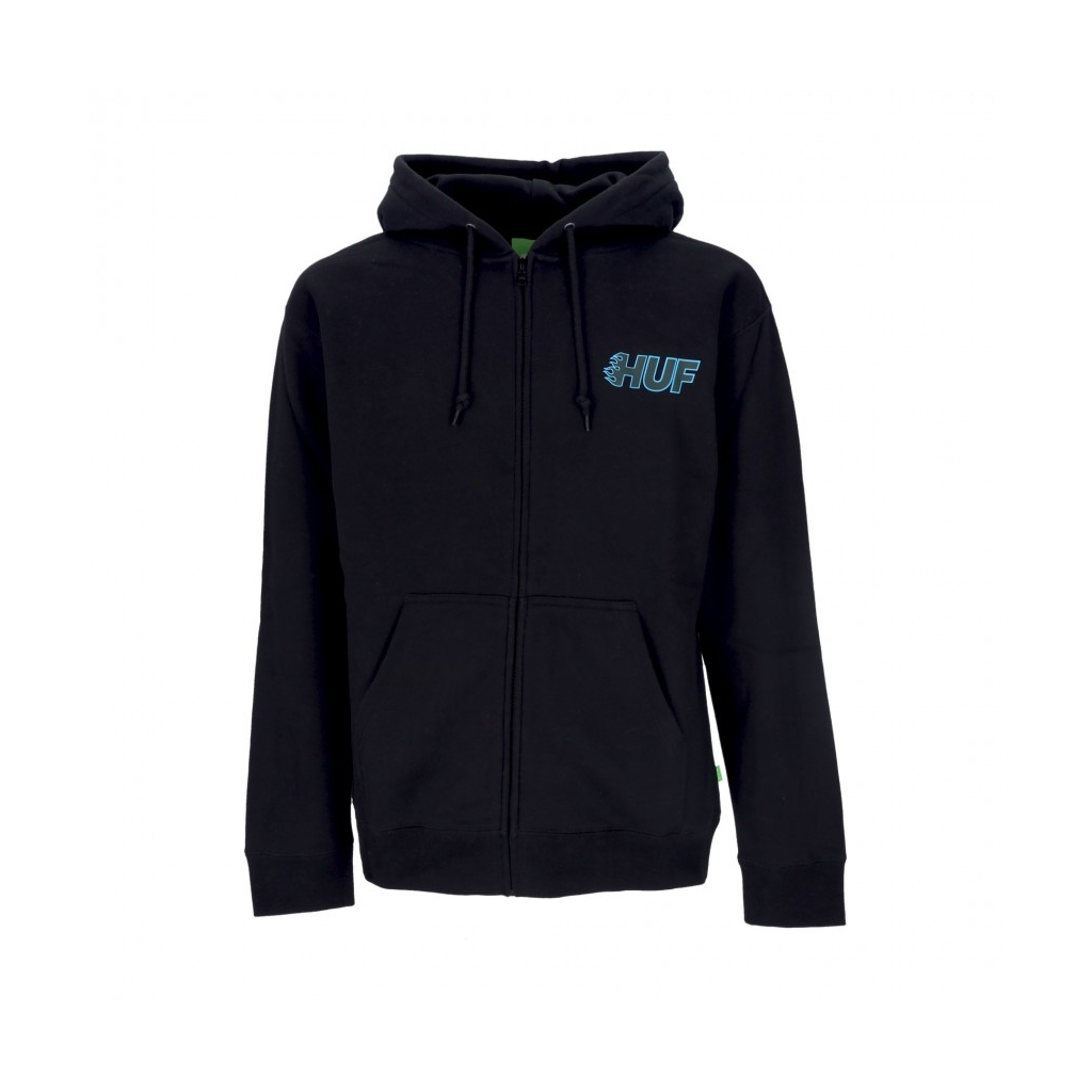 felpa cappuccio zip uomo enforcer full zip hoodie BLACK