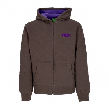 felpa cappuccio zip uomo workman quilted full zip CHOCOLATE