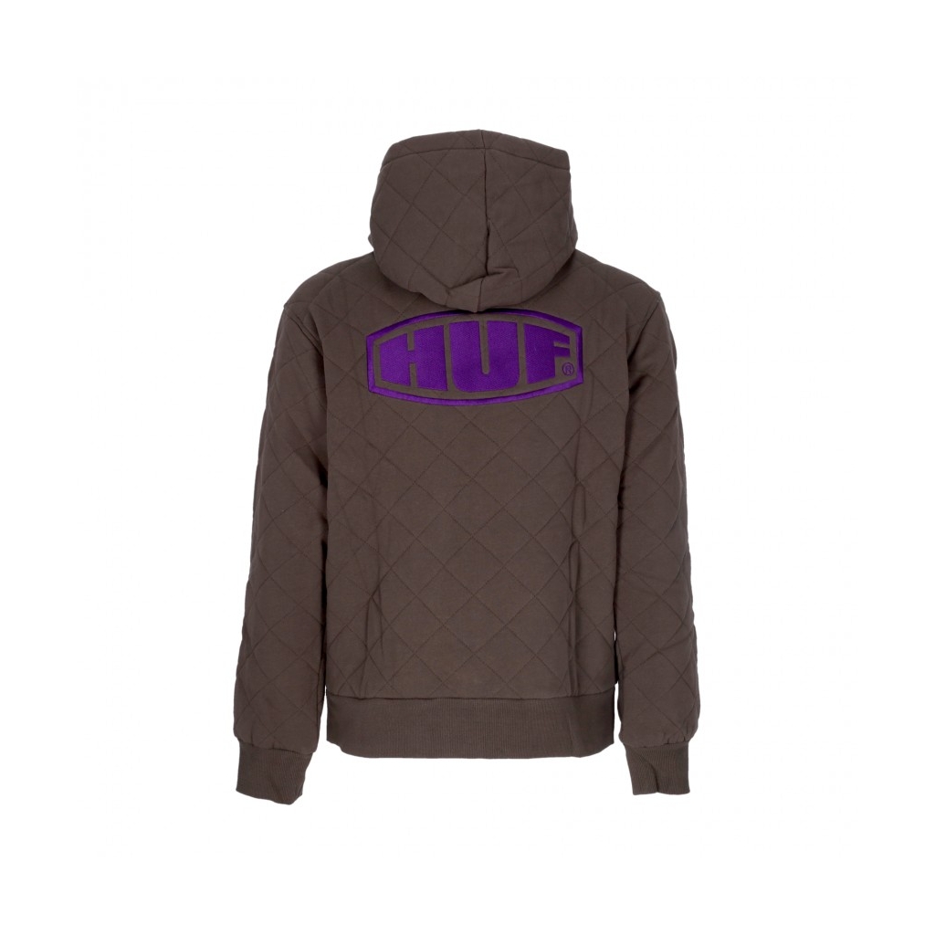 felpa cappuccio zip uomo workman quilted full zip CHOCOLATE