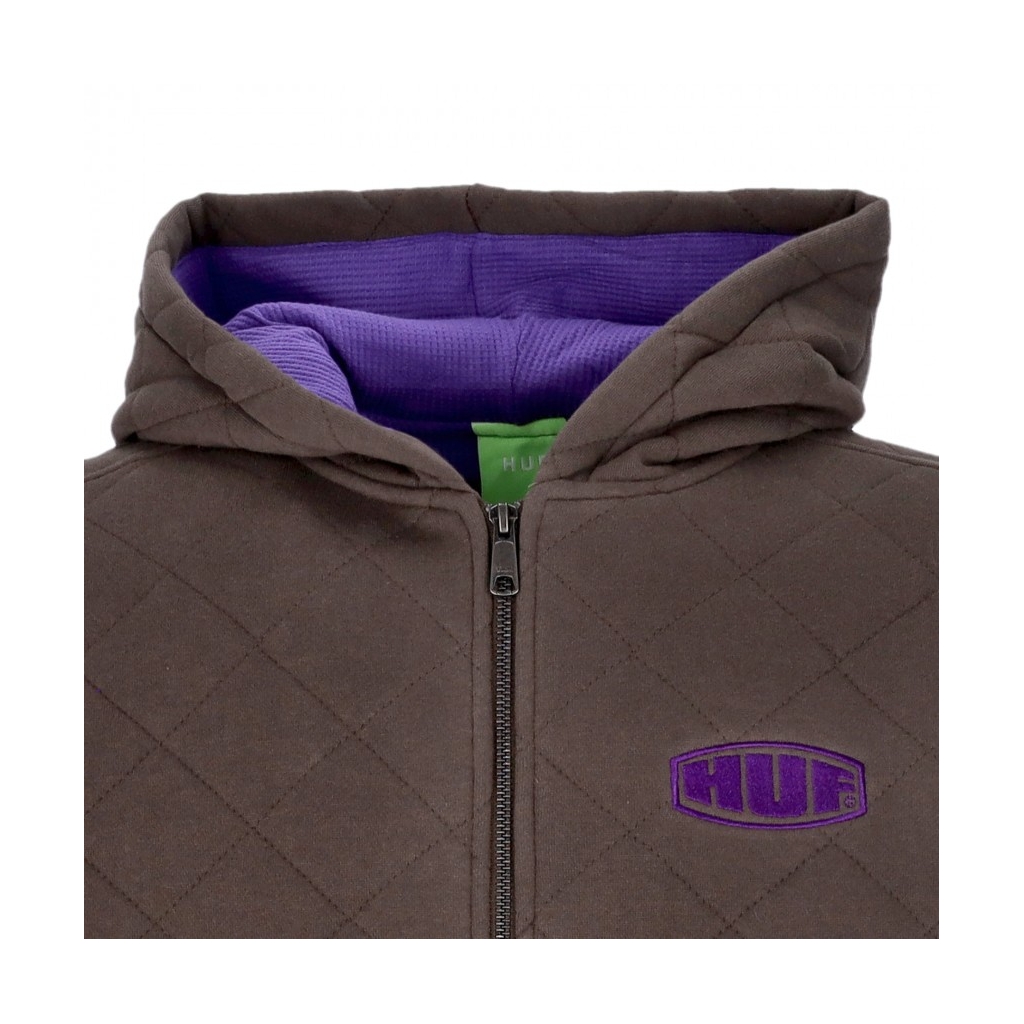 felpa cappuccio zip uomo workman quilted full zip CHOCOLATE