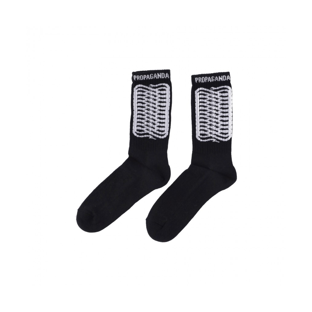 calza media uomo ribs socks BLACK/WHITE