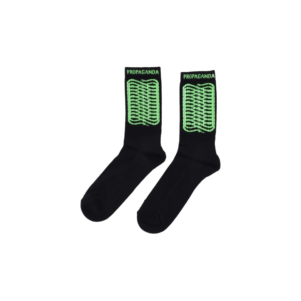 calza media uomo ribs socks BLACK/GREEN