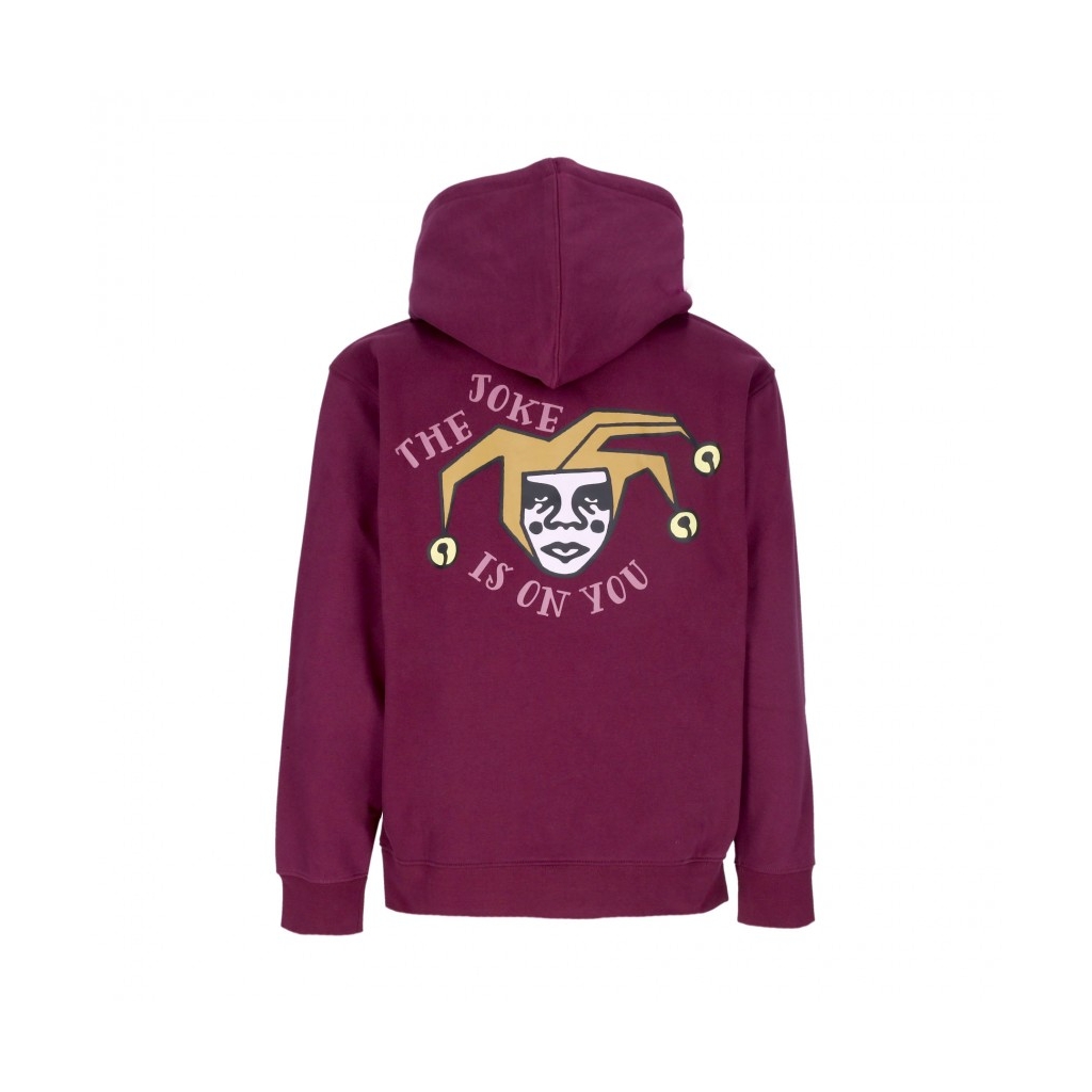 felpa cappuccio uomo the joke is on you premium hooded fleece BEETROOT