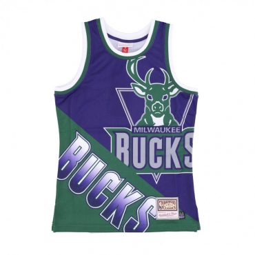 canotta tipo basket uomo nba big face fashion tank 50 hardwood classics milbuc PURPLE