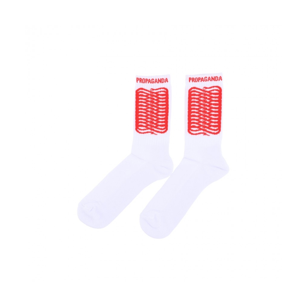 calza media uomo ribs socks WHITE/RED