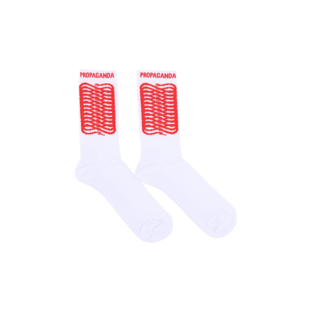 calza media uomo ribs socks WHITE/RED