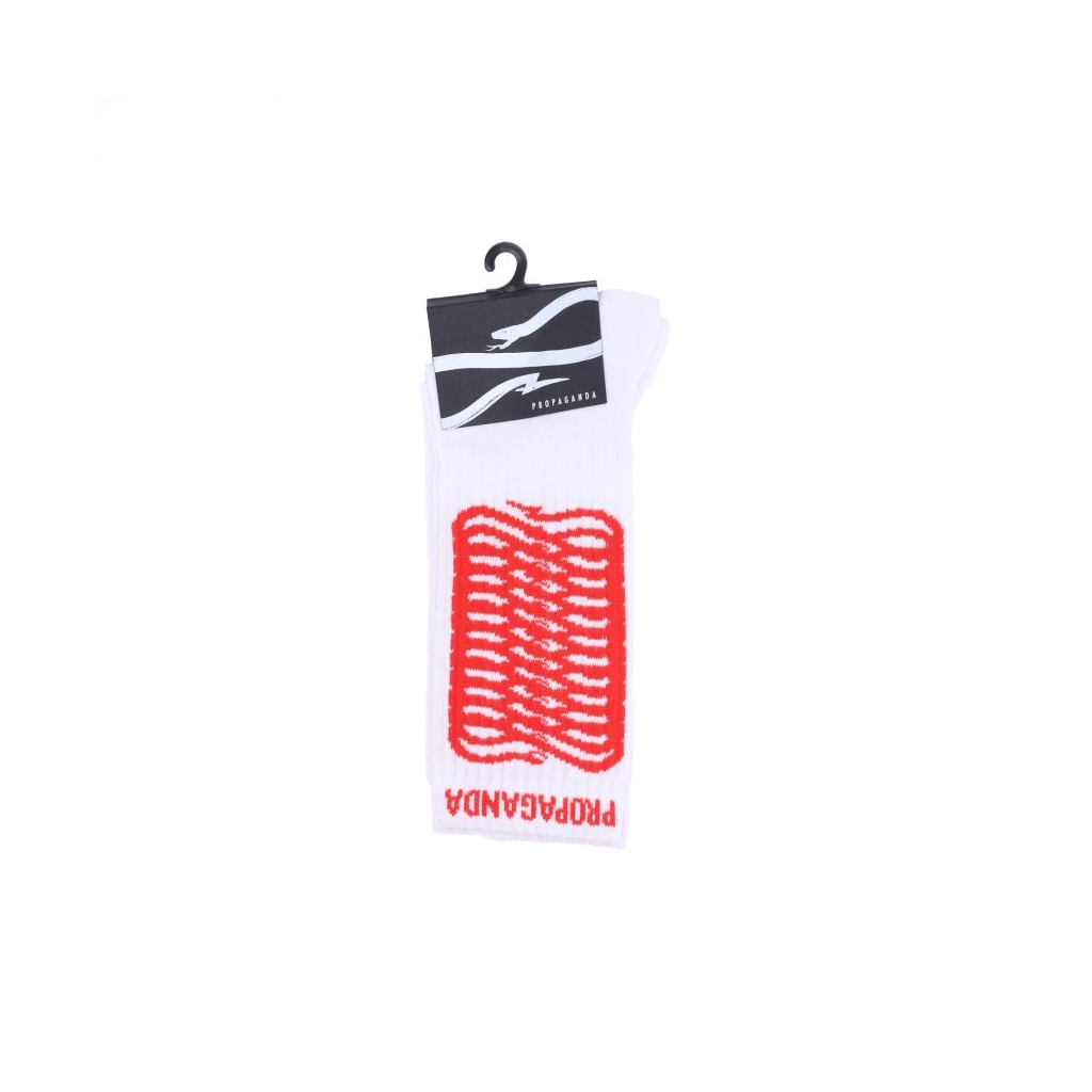 calza media uomo ribs socks WHITE/RED