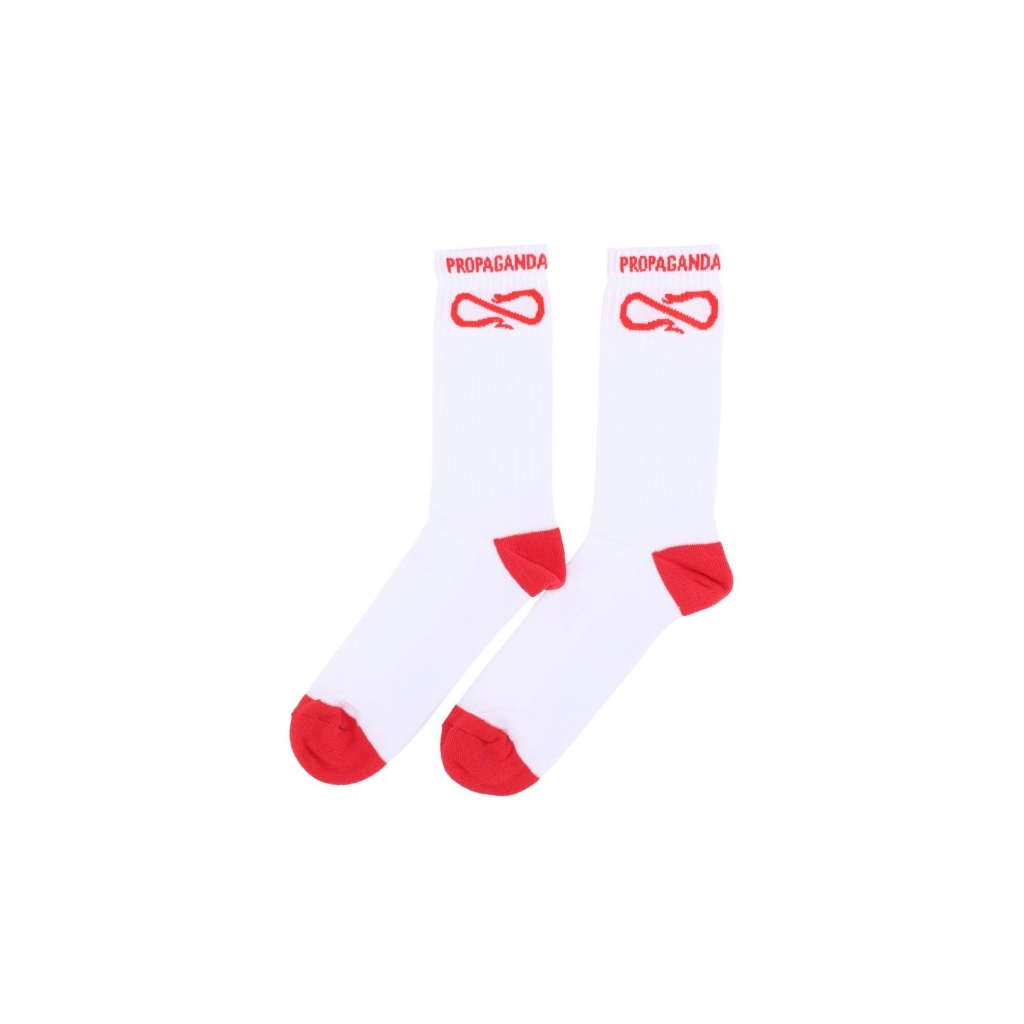 calza media uomo logo socks WHITE/RED