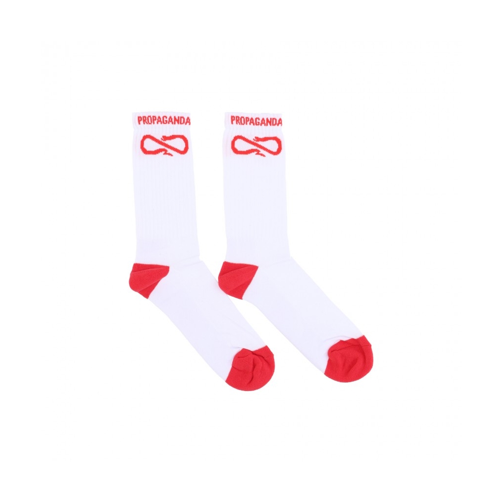 calza media uomo logo socks WHITE/RED