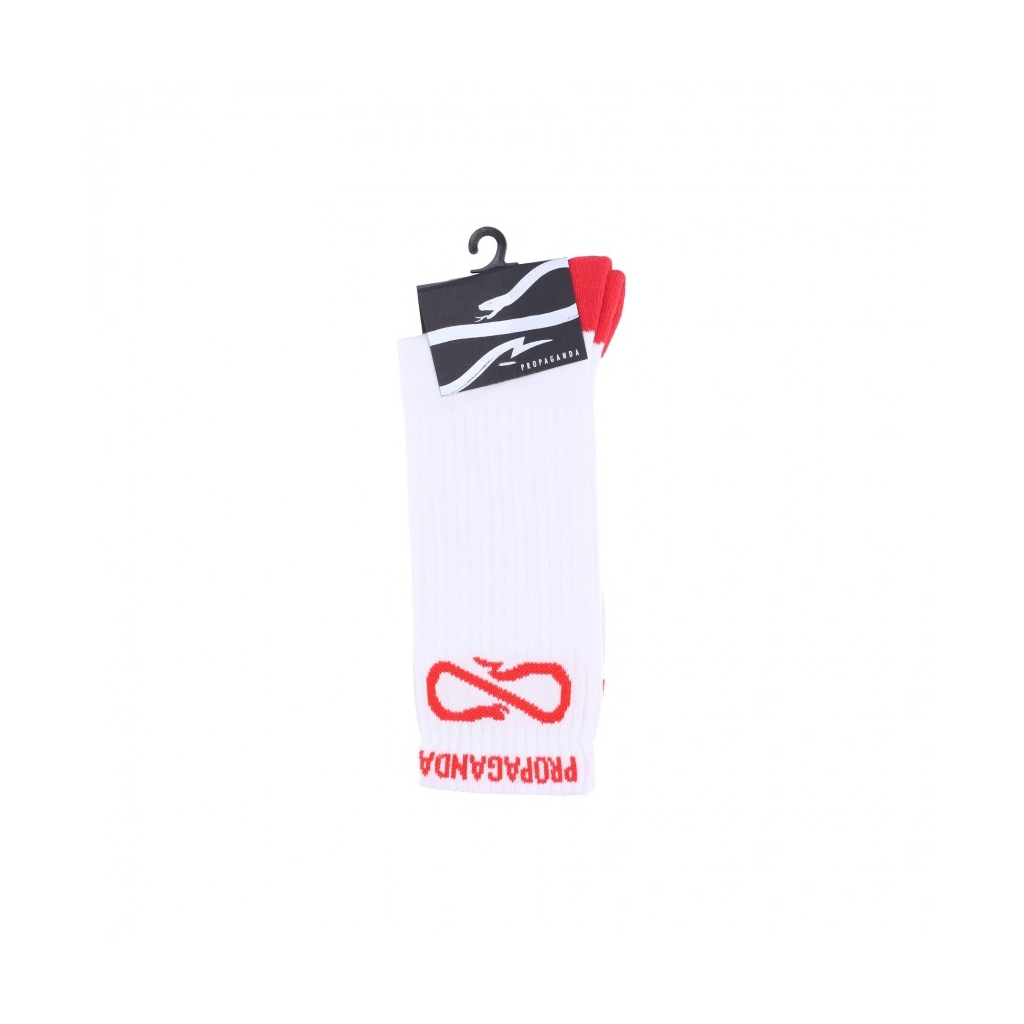 calza media uomo logo socks WHITE/RED