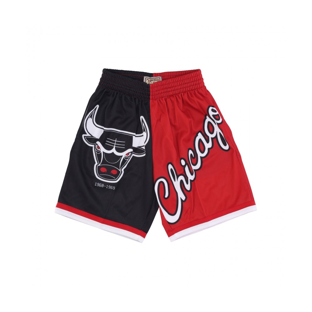 pantaloncino tipo basket uomo nba big face fashion shorts 50 hardwood classics chibul BLACK