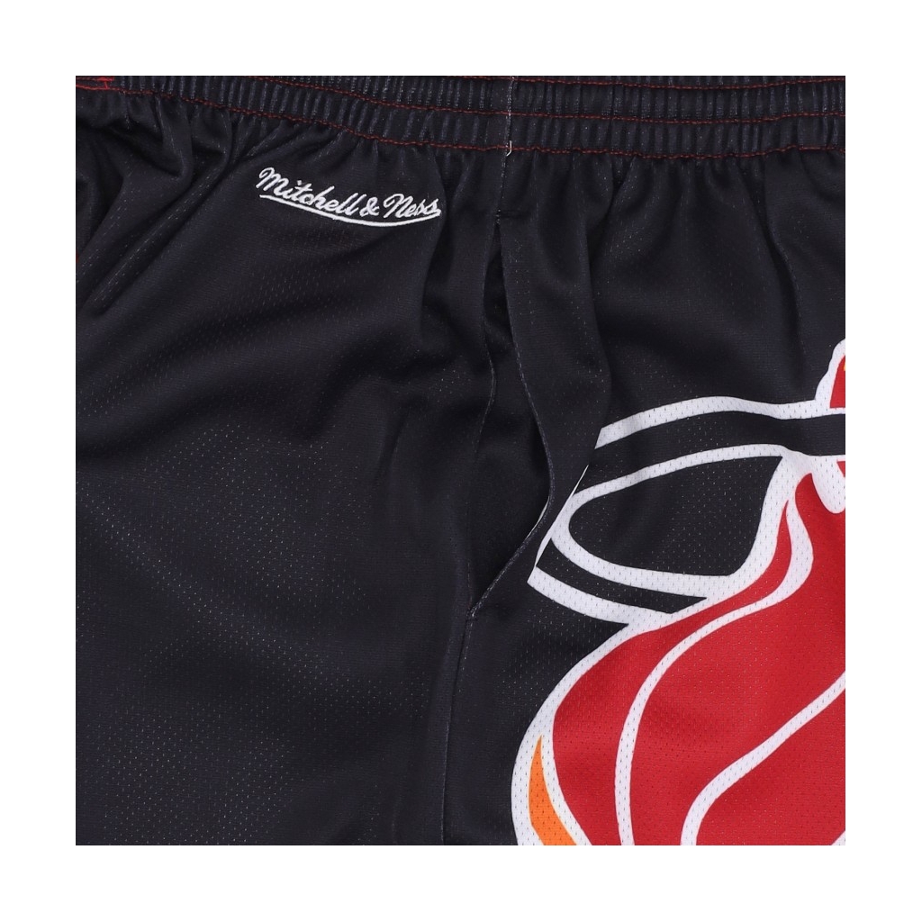 pantaloncino tipo basket uomo nba big face fashion shorts 50 hardwood classics miahea BLACK