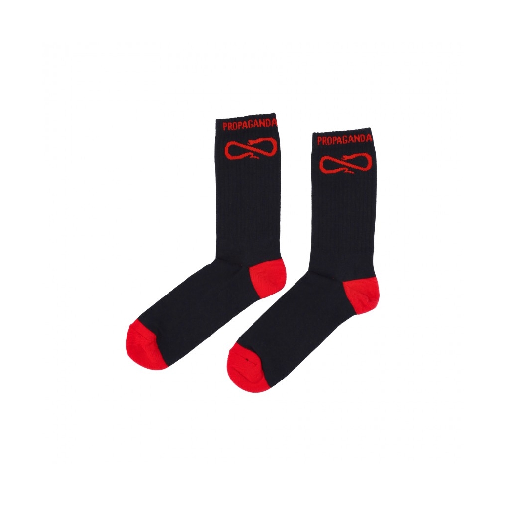 calza media uomo logo socks BLACK/RED